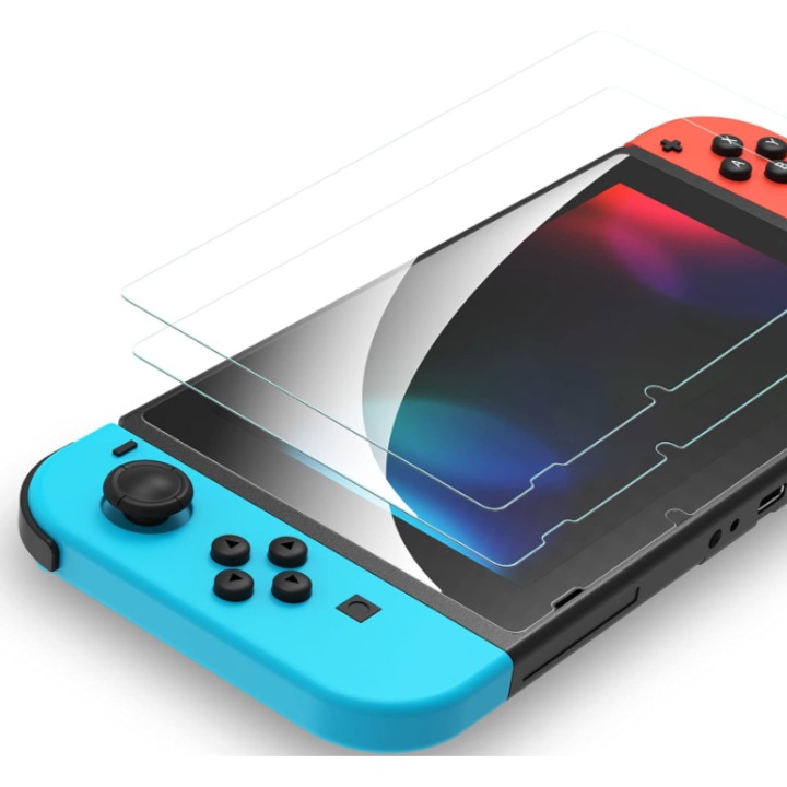 Set de 2 Folii Protectoare din Sticla securizata pentru Nintendo Switch, 0.26 mm, Transparent
