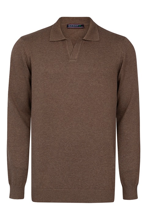 Felix Hardy, Pulover polo de bumbac cu model uni, Maro inchis