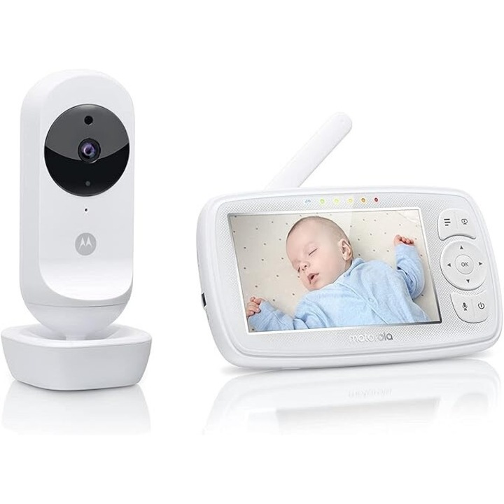 Бебефон Motorola Nursery Ease 44 Connect с приложение Hubble и Wi-Fi за нощно виждане 4,3"