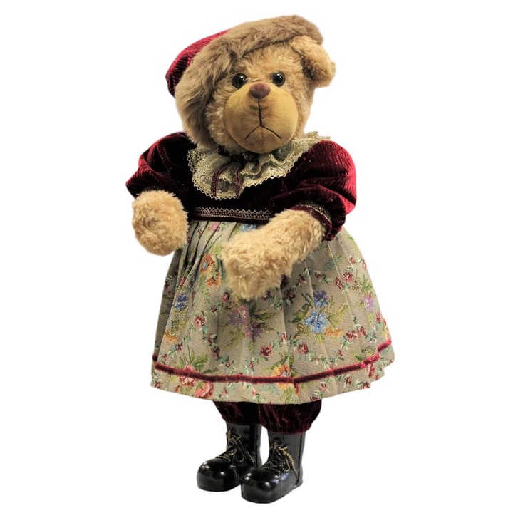 Figurina Miss Ursulet de Craciun, textil, 50x26x24 cm