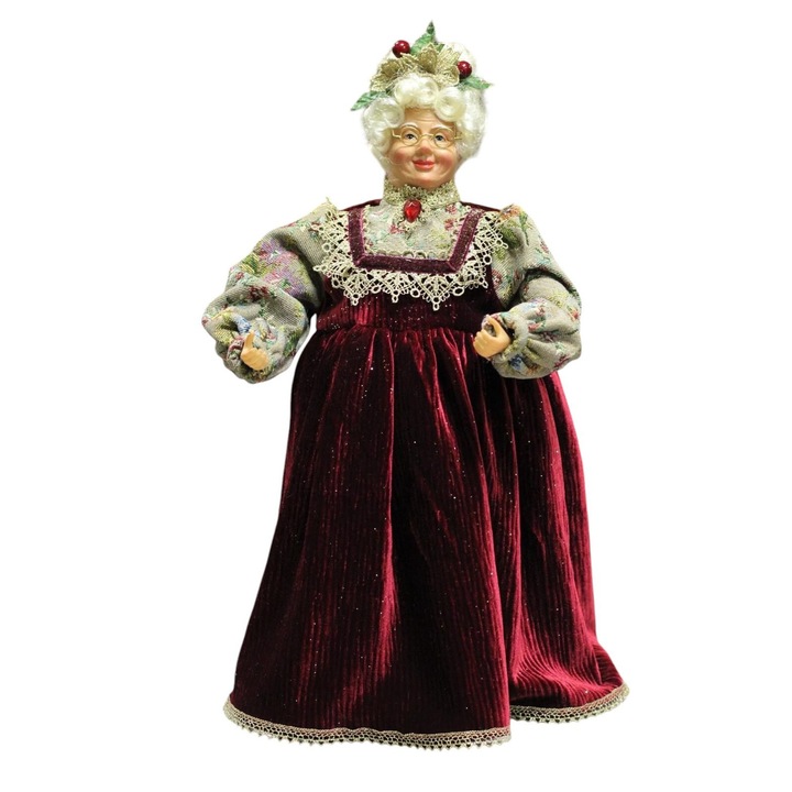 Figurina Mrs. Doamna Craciun, textil, 42x26x24 cm