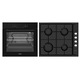 Pachet SAMUS-B20, Cuptor electric incorporabil SC620G4B + plita pe gaz incorporabila PSG-64SB, clasa A, 62 litri, 4 functii, 4 arzatoare, putere 7 kW, aprindere electrica, negru