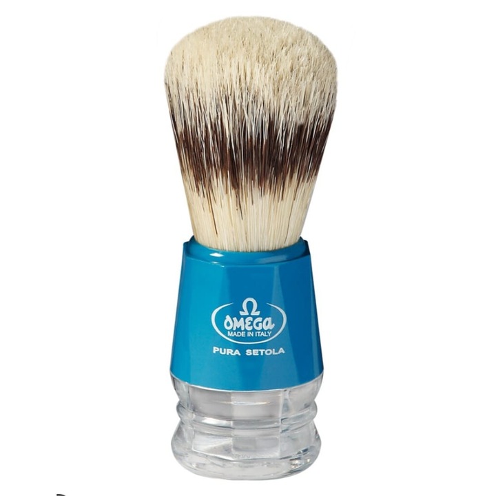 Perie de Ras Omega 10218 peri cu efect de bursuc Albastru