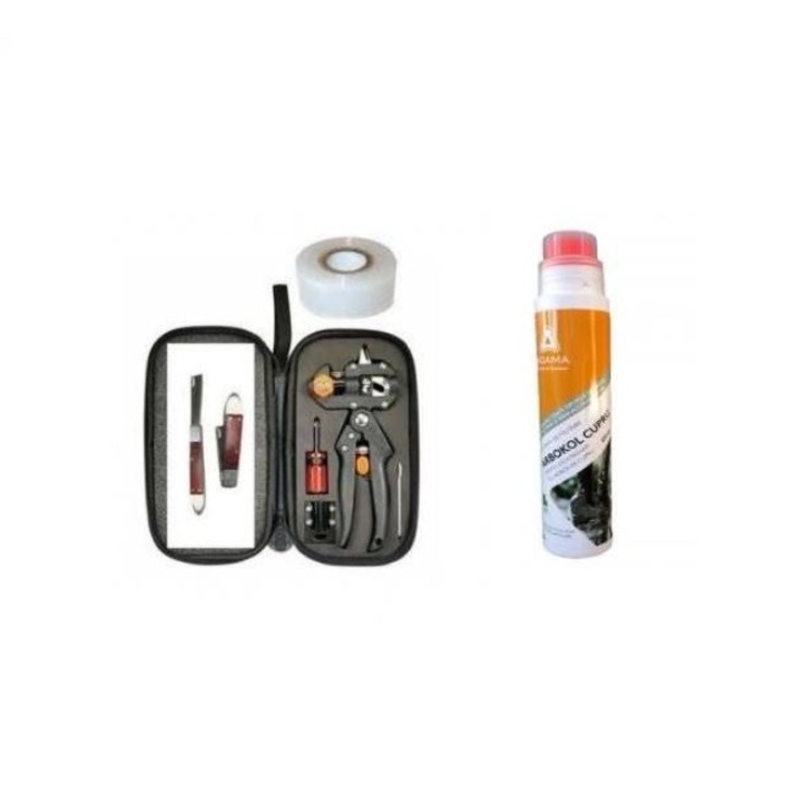 Cleste profesional pentru altoit, cutit altoit, banda de legat 1 rola, Mastic pentru altoit cicatrizant cupru Spo Sculeprofionline