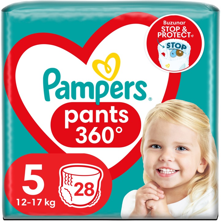 Пелени-гащички Pampers Pants Value Pack, Размер 5, 12-17 кг, 28 броя