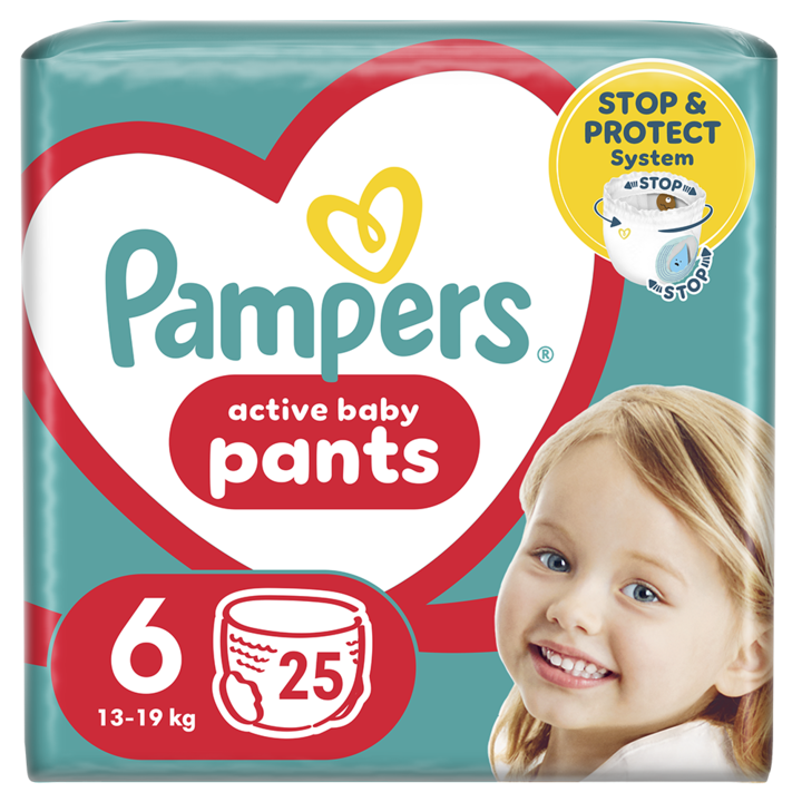 Пелени-гащички Pampers Pants Value Pack, Размер 6, 14-19 кг, 25 броя