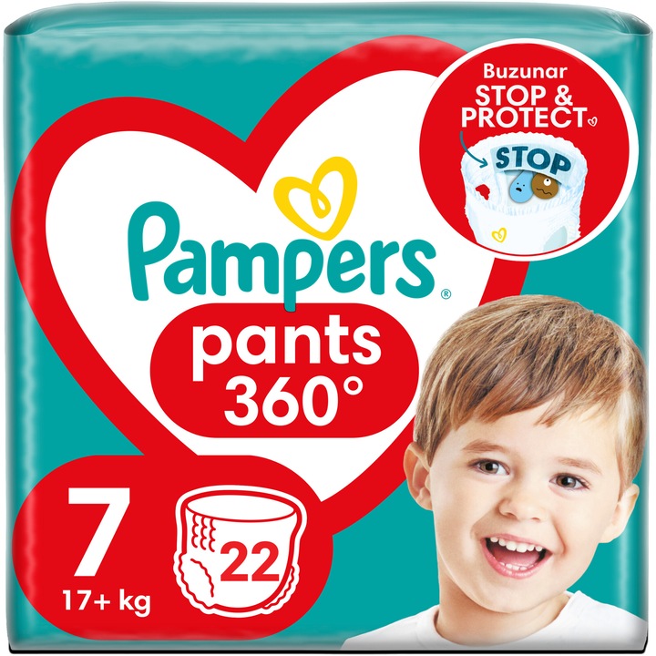 Пелени-гащички Pampers Pants Value Pack, Размер 7, 17 кг+, 22 броя
