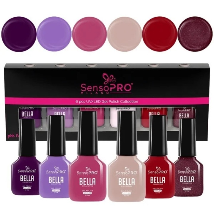 Set 6 Oje Semipermanente BELLA SensoPRO Milano, Chic Adventure