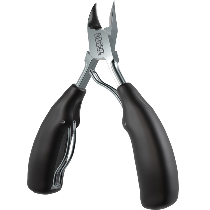 AdroitGoods Cleste pentru unghii tari de la picioare - Negru - Taietor de unghii - Pentru unghii incarnate - unghii afectate de ciuperca - Foarfeca de unghii