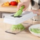 Tocator de Legume 26 in 1, Demiseb®, Feliator multifunctional, Accesorii pentru bucatarie, taiat, razuit, tocat, maruntit, feliat, julienne, Accesorii de protectie, Lame din otel inoxidabil, Manusi, Foarte rezistent, Manere ergonomice,32 x 11 x 10 cm, Alb