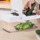 Tocator de Legume 26 in 1, Demiseb®, Feliator multifunctional, Accesorii pentru bucatarie, taiat, razuit, tocat, maruntit, feliat, julienne, Accesorii de protectie, Lame din otel inoxidabil, Manusi, Foarte rezistent, Manere ergonomice,32 x 11 x 10 cm, Alb