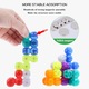 Joc de constructie cu bile magnetice educativ, Fanxin, puzzle creativ 3D, Jocuri de memorie si inteligenta, 7 forme, 54 carduri de design, set pentru copii 3 ani si peste