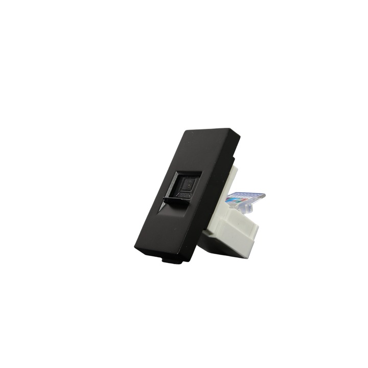 Модул за гнездо RJ45 Cat 6, Miuun, черен