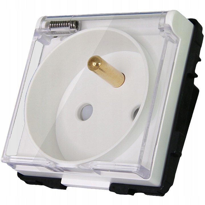 Контакт за баня с клапа, MIUUN, бял, 110-250V, 16A, IP20