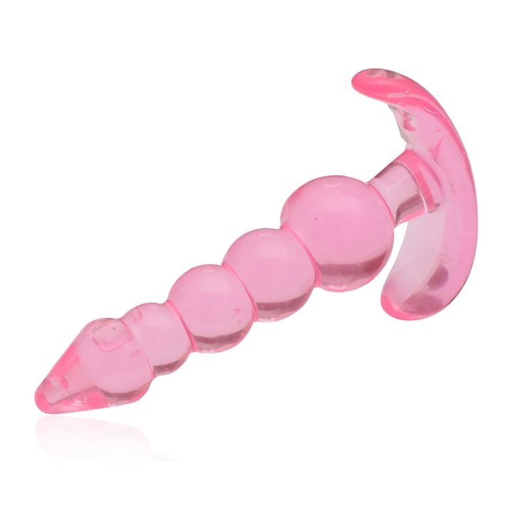 Анална тапа Night Fantasy, 2 в 1, желатинова маса, червена