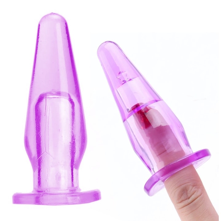 Мини анална тапа, Night Fantasy, 6,5 см, 2,3 см, Лилав, С вибрация