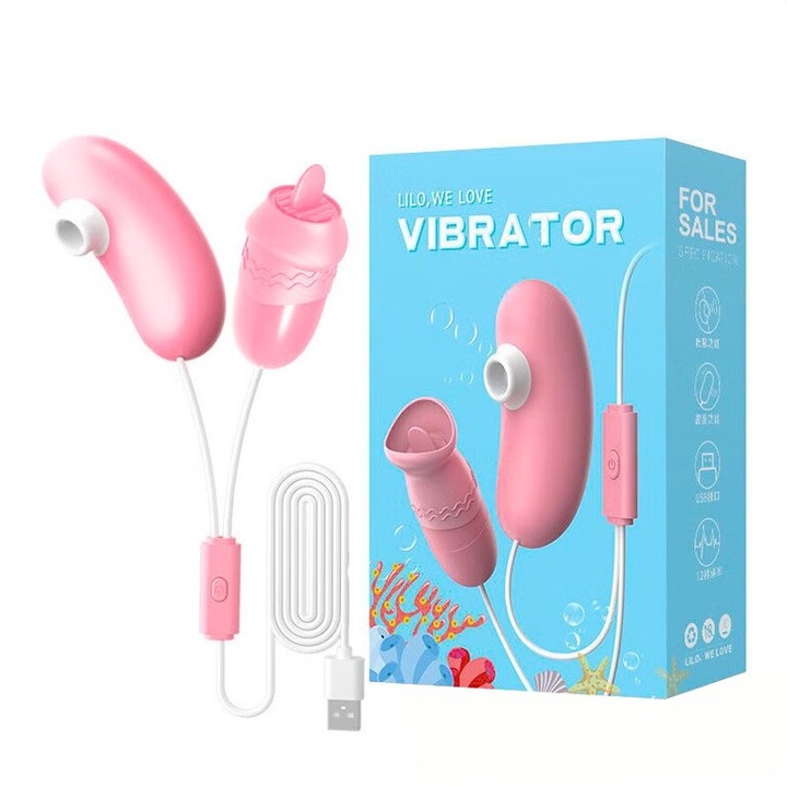 Vibrator cu functie de supt si vibratie, Night Fantasy, 7 moduri de vibratie, silicon, 33x81mm