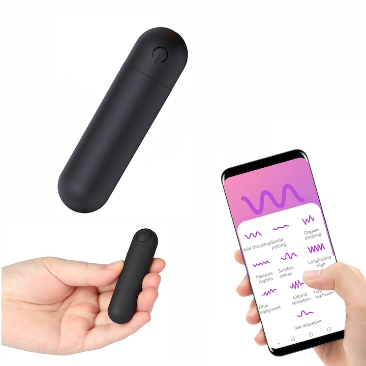 Вибратор, Bullet, Night Fantasy, 10 режима на вибрация, Черен, USB презареждаем, Водоустойчив
