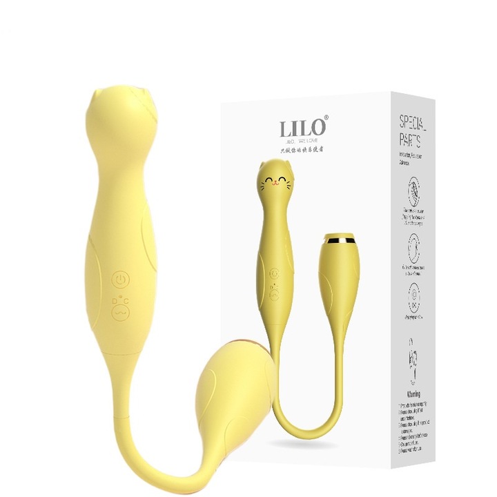Vibrator Lilo, 10 moduri de vibratie, 10 moduri de stimulare, 37x3,2cm