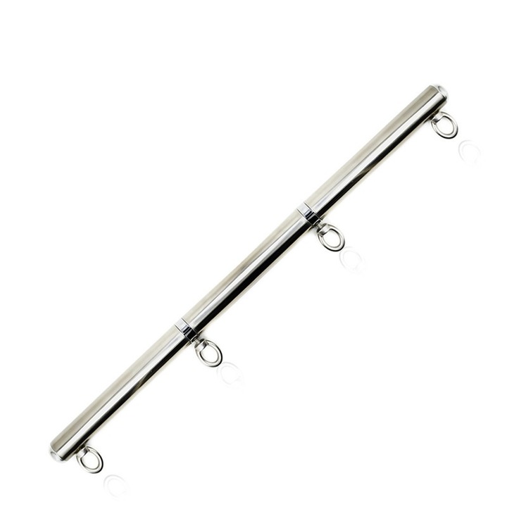 Set BDSM Night Fantasy, bara metalica, 63-70cm, argintie, catuse negre