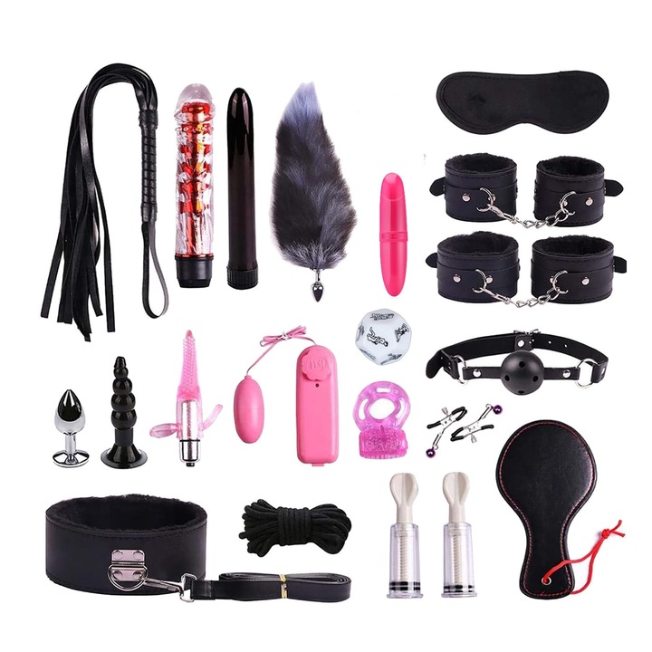 Set BDSM 20 elemente, Night Fantasy, piele ecologica