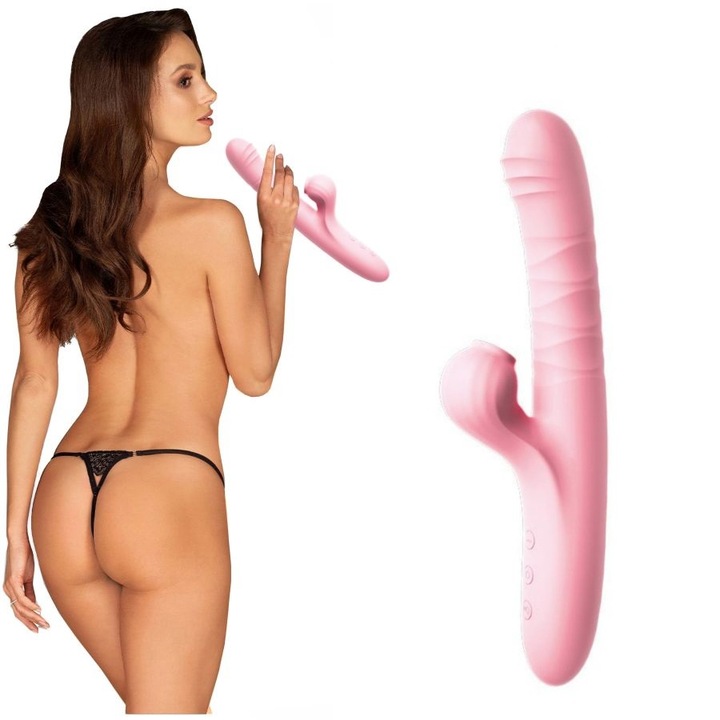 Vibrátor, Night Fantasy, orvosi szilikon, 10 vibrációs mód, piros, 24 cm