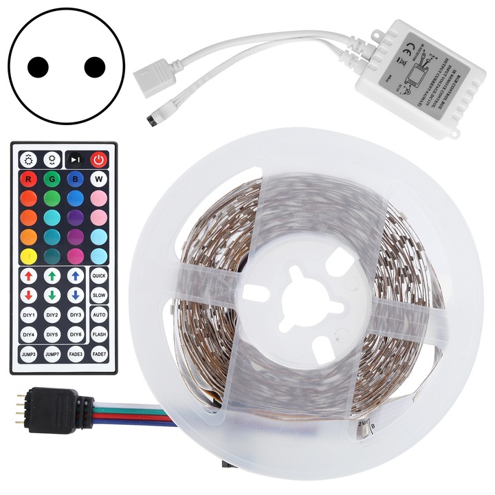 RGB LED лента, longziming, 5m, дистанционно управление, 100-240V