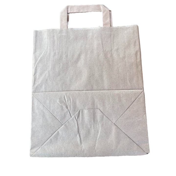 Sacosa din Hartie Kraft Natur, Dimensiune 28X17X29 cm, 250 Buc/Bax - Pungi Catering/cadouri