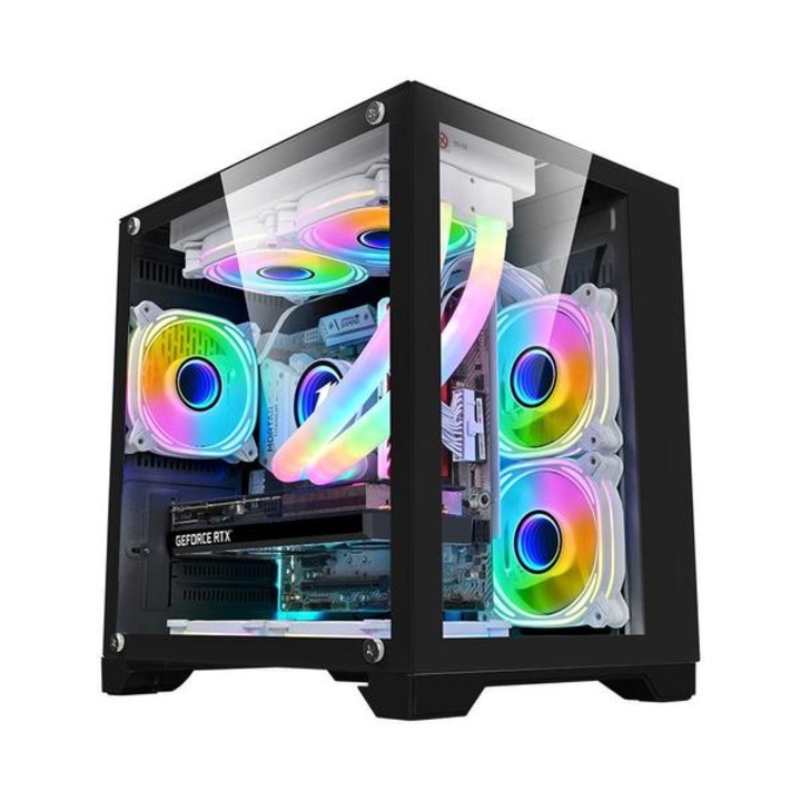 Настолен компютър 1stPlayer® Gaming PC, с Intel® Core™ i5 12400F, 32GB DDR4, SSD 512GB M.2 + 1 TB HDD, видео карта GeForce® RTX™ 3060 12 gb GDDR6, водно охлаждане, aRGB, закалено стъкло, MV5B556W, без ОС