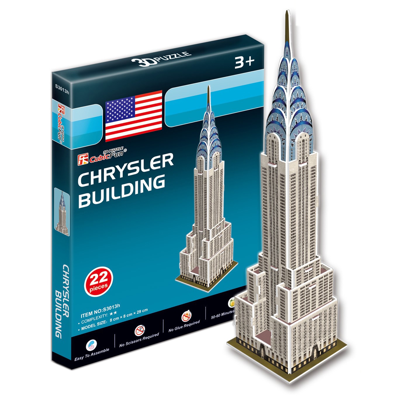Puzzle 3D Cubicfun Cladirea Chrysler, 22 piese