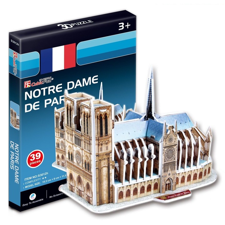 3D пъзел Cubicfun, Notre Dame, 39 части