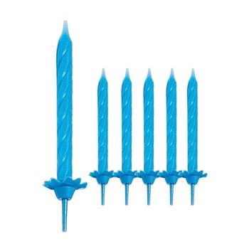 Lumanari aniversare pentru tort spiralate albastre, Radar 51147, Set 24 buc Lumanari aniversare pentru tort spiralate albastre, Radar 51147, Set 24 buc