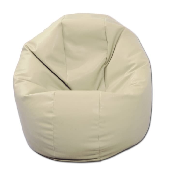 Fotoliu (Mic) Relaxo - Alb (piele eco) umplut cu perle polistiren (beanbag marca Pufrelax) Fabricat in Romania