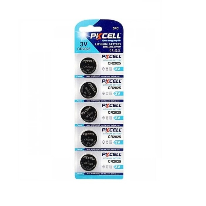 Baterii Lithium CR2025 3V PKCELL, set de 5 bucati