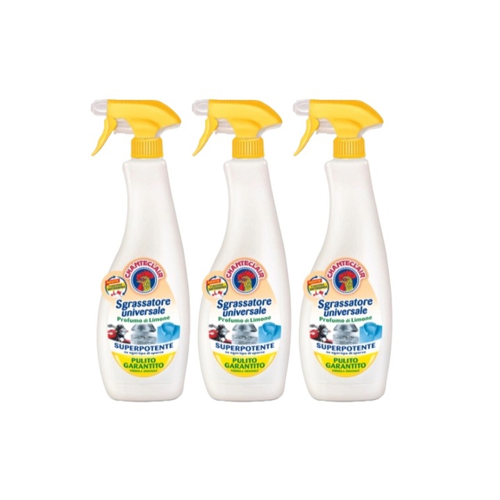 Set 3 x Chante Clair Degresant Universal Spray 600ml Lamaie, rapid si eficient, testat dermatologic, prospetime de lunga durata, elimina mirosuri neplacute, curatare in profunzime, parfum placut, usor de aplicat