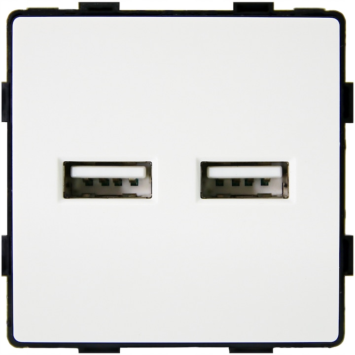 Двоен USB 3.1A заряден модул, MIUUN, бял