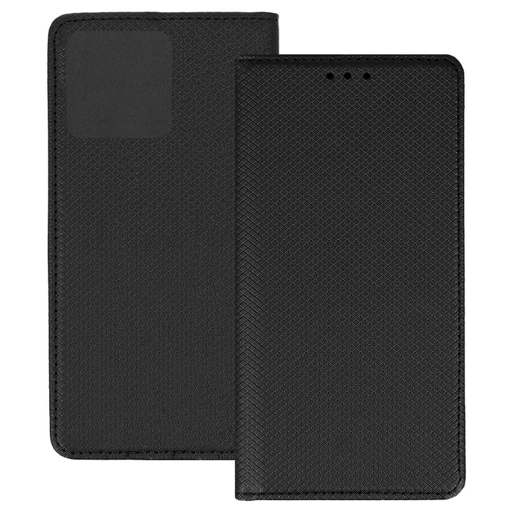 Husa pentru Honor X5c Plus, PU Casual Book, Buzunar card, Inchidere magnetica, Functie stand / suport, Decupaj difuzor apeluri, Acoperire completa 360 de grade, Protectie fata-spate, Tip carte, Negru