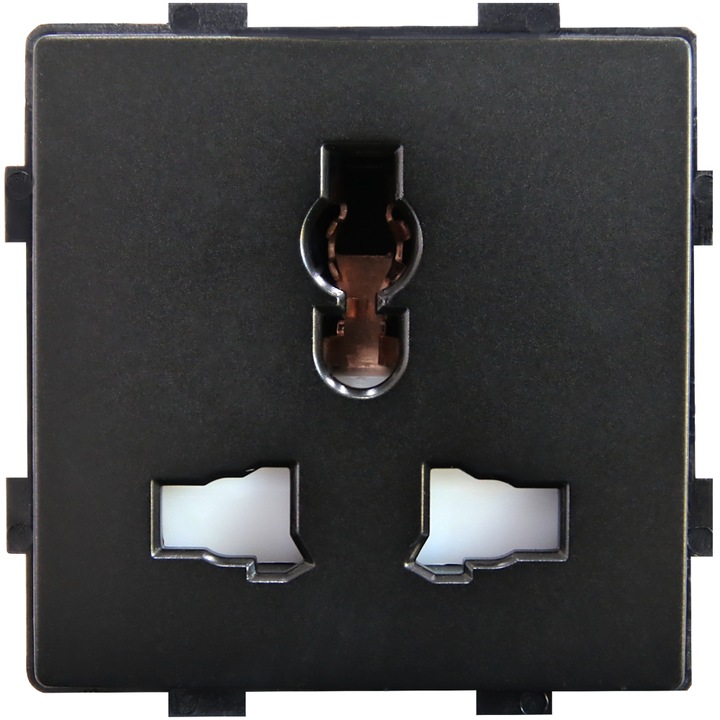 Универсален контактен модул, MIUUN, черен, 110-250V, IP20