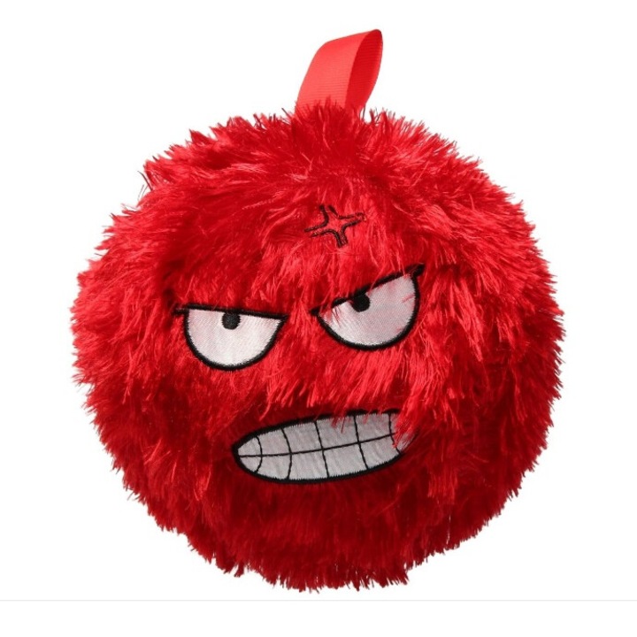 Minge pentru copii de interior Angry Face, moale, 15cm - Rosie, UA