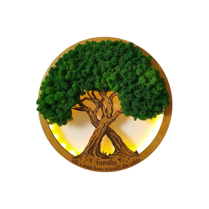 Copacul vietii cu licheni stabilizati, Model Galaxy cu led