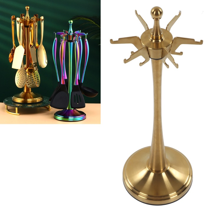 Jormftte rozsdamentes acél forgatható, rozsdaálló konyhai eszköztartó, 874g