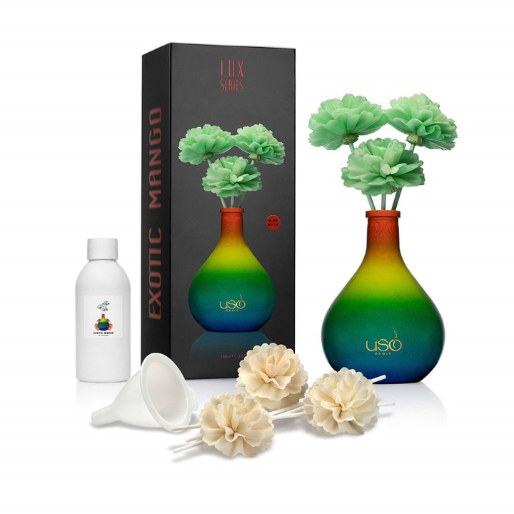 Odorizant Camera USO, Exotic Mango 150 ml, Vaza din sticla