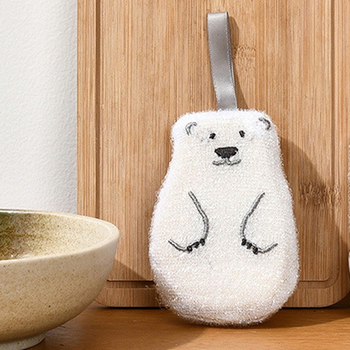 Jormftte mosogatószivacs, 2 db-os készlet, maci design, 9x10cm méret, függeszthető típus