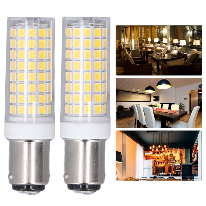 Bec LED Kukorica Jormftte, 10W, 102LED, dimmelhető, 65mm, természetes fehér, 2 darabos készlet