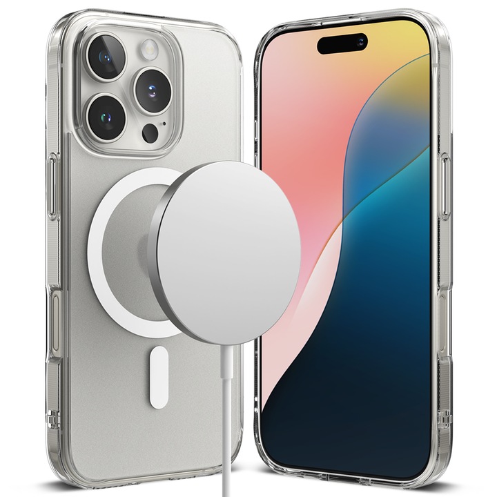 Husa telefon, Ringke, Pentru iPhone 16 Pro, Ringke Fusion MagSafe, Transparenta mat