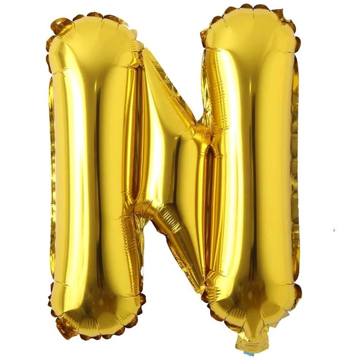 Balon folie in forma de litera, 40 cm, auriu, Litera N
