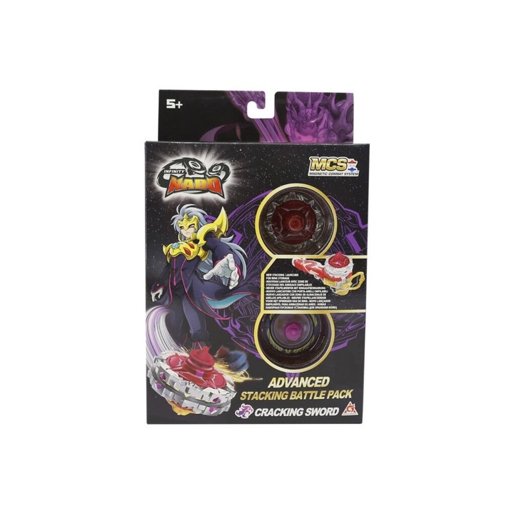 Set jucarii interactive Infinity Nado, Advanced Stacking Battle Pack, Cracking Sword, 5 ani+