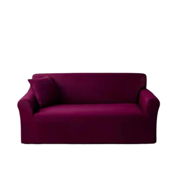 Husa elastica pentru canapea, Comfort Uni, Elastan, L-3 locuri, 185x230cm, Visiniu