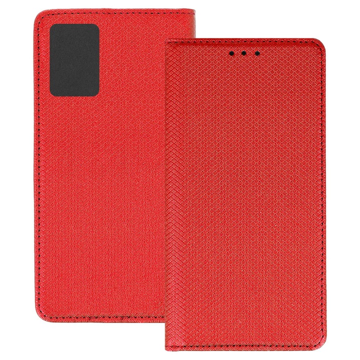Husa pentru Motorola Moto G13 / G23 / G53, PU Casual Book, Buzunar card, Inchidere magnetica, Functie stand / suport, Decupaj difuzor apeluri, Acoperire completa 360 de grade, Protectie fata-spate, Tip carte, Rosu