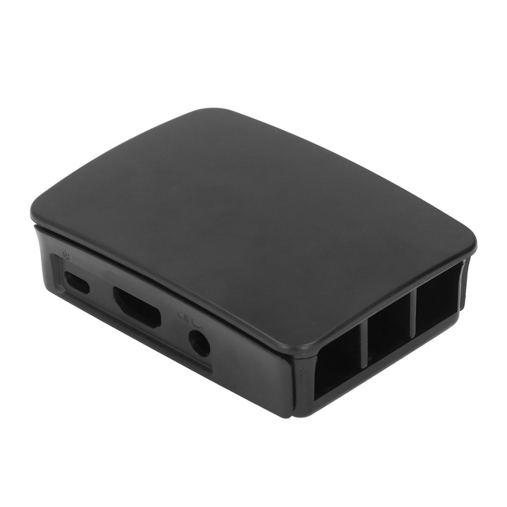 Кутия за микро компютър, longziming, ABS, за Raspberry Pi 3 B+, черна